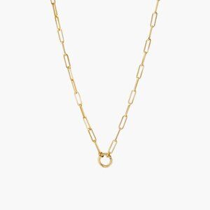 Mejuri Paperclip Chain Charm Necklace 14k Yellow Gold (18”) – Brand New, Never W